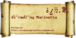 Örmény Marinetta névjegykártya